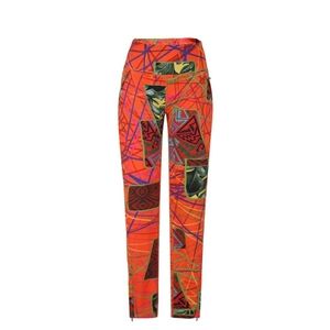 Sassy Jones Francesca High Waist Leggings - Orange Tribal Geo. NEW - NEVER WORN